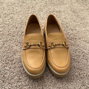 Tan Loafers with Gold Accents